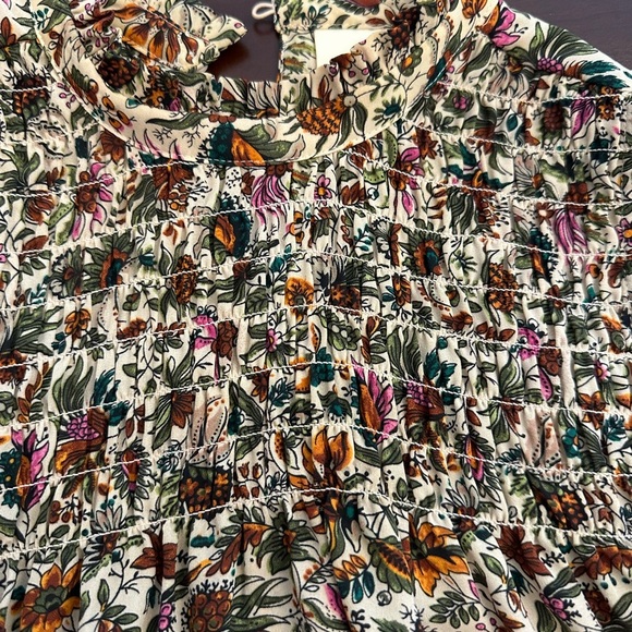 Maeve Anthropologie Floral Print Smocked High Neck Top - Picture 5 of 5